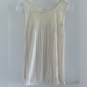 LOFT Cream Sleeveless Top